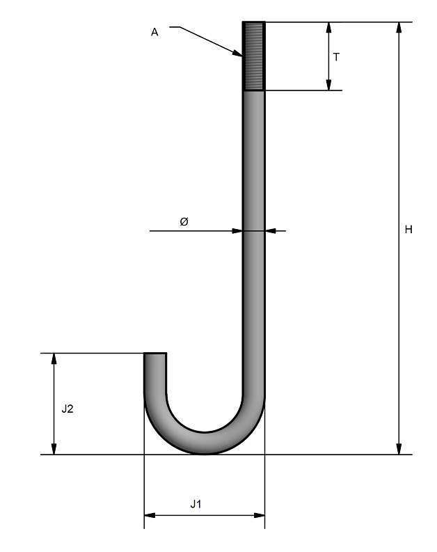 แบบร่างและสเปคมาตรฐาน เจโบลท์ (J-Bolt) สำหรับงานฐานราก